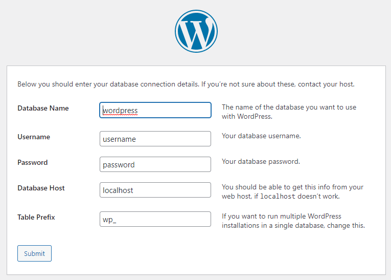 WordPress Install Step 3