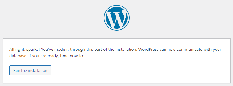 WordPress Install Step 4